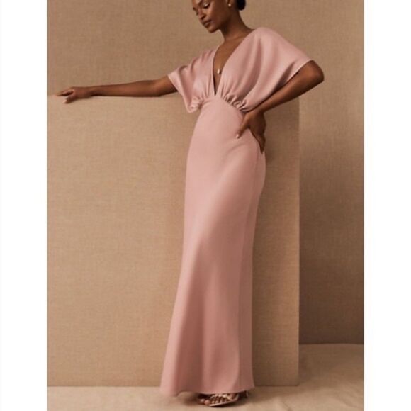 NWOT BHLDN Leila Satin Charmeuse Maxi Dress in Sedona Pink Sz 14 - Picture 1 of 7